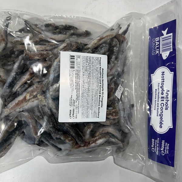 Balik Dunyasi Headless and Gutted Black Sea Frozen Anchovies, 1kg